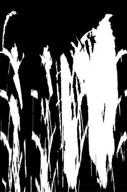 Grunge üst üste biniyor. Soyut siyah-beyaz vektör arkaplanı. Çatlak, leke ve noktalarda kirli desenli tek renkli klasik yüzey. Karanlık korku tarzında eski bir duvar.