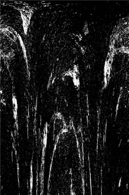 Grunge üst üste biniyor. Soyut siyah-beyaz vektör arkaplanı. Çatlak, leke ve noktalarda kirli desenli tek renkli klasik yüzey. Karanlık korku tarzında eski bir duvar.