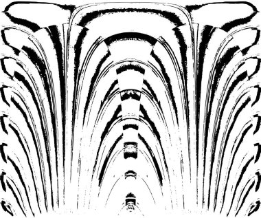 Grunge dikey olarak simetrik siyah beyaz doku. Tek renkli yıpranmış kaplama deseni. 