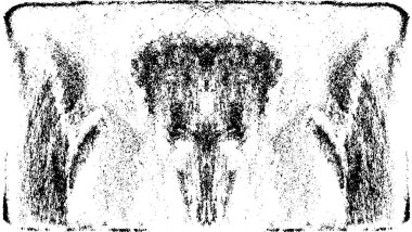 Grunge üst üste biniyor. Soyut siyah-beyaz vektör arkaplanı. Çatlak, leke ve noktalarda kirli desenli tek renkli klasik yüzey. Karanlık korku tarzında eski bir duvar.