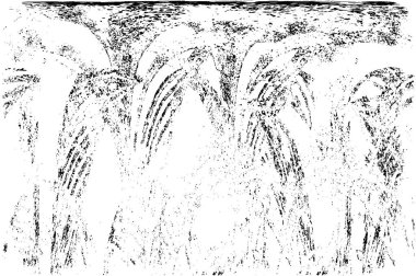 Grunge üst üste biniyor. Soyut siyah-beyaz vektör arkaplanı. Çatlak, leke ve noktalarda kirli desenli tek renkli klasik yüzey. Karanlık korku tarzında eski bir duvar.