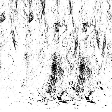 Grunge üst üste biniyor. Soyut siyah-beyaz vektör arkaplanı. Çatlak, leke ve noktalarda kirli desenli tek renkli klasik yüzey. Karanlık korku tarzında eski bir duvar.