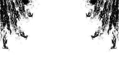 Grunge üst üste biniyor. Soyut siyah-beyaz vektör arkaplanı. Çatlak, leke ve noktalarda kirli desenli tek renkli klasik yüzey. Karanlık korku tarzında eski bir duvar.