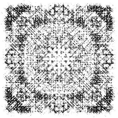 Grunge üst üste biniyor. Soyut siyah-beyaz vektör arkaplanı. Çatlak, leke ve noktalarda kirli desenli tek renkli klasik yüzey. Karanlık korku tarzında eski bir duvar.