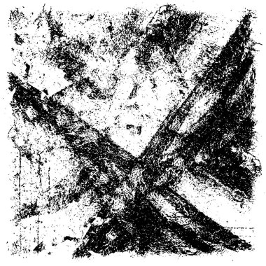 Grunge üst üste biniyor. Soyut siyah-beyaz vektör arkaplanı. Çatlak, leke ve noktalarda kirli desenli tek renkli klasik yüzey. Karanlık korku tarzında eski bir duvar.