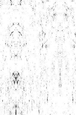 Grunge üst üste biniyor. Soyut siyah-beyaz vektör arkaplanı. Çatlak, leke ve noktalarda kirli desenli tek renkli klasik yüzey. Karanlık korku tarzında eski bir duvar.