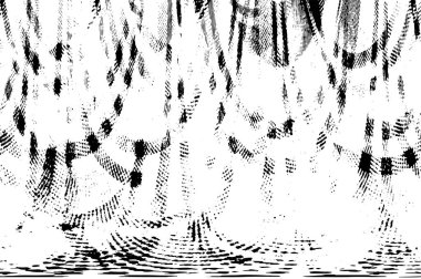 Grunge üst üste biniyor. Soyut siyah-beyaz vektör arkaplanı. Çatlak, leke ve noktalarda kirli desenli tek renkli klasik yüzey. Karanlık korku tarzında eski bir duvar.