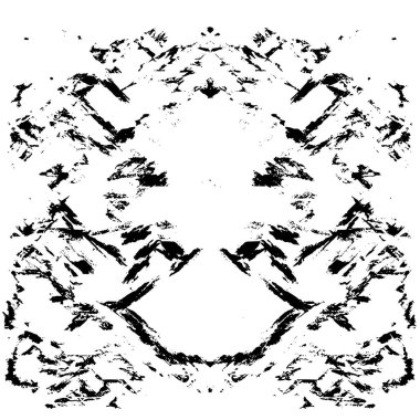 Grunge üst üste biniyor. Soyut siyah-beyaz vektör arkaplanı. Çatlak, leke ve noktalarda kirli desenli tek renkli klasik yüzey. Karanlık korku tarzında eski bir duvar.