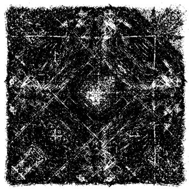 Grunge üst üste biniyor. Soyut siyah-beyaz vektör arkaplanı. Çatlak, leke ve noktalarda kirli desenli tek renkli klasik yüzey. Karanlık korku tarzında eski bir duvar.