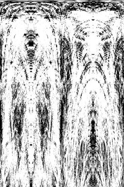 Grunge üst üste biniyor. Soyut siyah-beyaz vektör arkaplanı. Çatlak, leke ve noktalarda kirli desenli tek renkli klasik yüzey. Karanlık korku tarzında eski bir duvar.