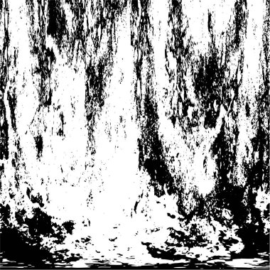 Grunge üst üste biniyor. Soyut siyah-beyaz vektör arkaplanı. Çatlak, leke ve noktalarda kirli desenli tek renkli klasik yüzey. Karanlık korku tarzında eski bir duvar.