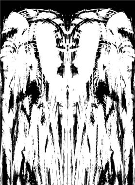 Grunge üst üste biniyor. Soyut siyah-beyaz vektör arkaplanı. Çatlak, leke ve noktalarda kirli desenli tek renkli klasik yüzey. Karanlık korku tarzında eski bir duvar.