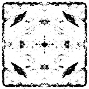 Grunge üst üste biniyor. Soyut siyah-beyaz vektör arkaplanı. Çatlak, leke ve noktalarda kirli desenli tek renkli klasik yüzey. Karanlık korku tarzında eski bir duvar.