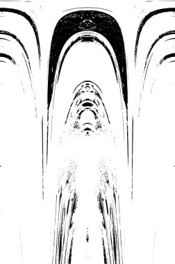 Grunge dikey olarak simetrik siyah beyaz doku. Tek renkli yıpranmış kaplama deseni. 