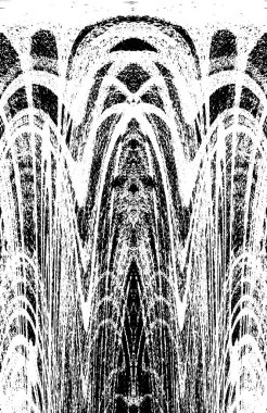 Grunge dikey olarak simetrik siyah beyaz doku. Tek renkli yıpranmış kaplama deseni. 