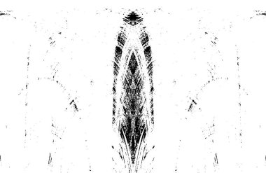 Grunge dikey olarak simetrik siyah beyaz doku. Tek renkli yıpranmış kaplama deseni. 