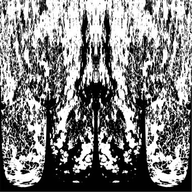 Grunge dikey olarak simetrik siyah beyaz doku. Tek renkli yıpranmış kaplama deseni. 