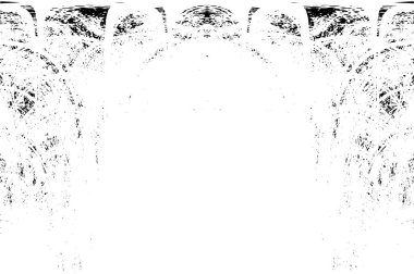 Grunge dikey olarak simetrik siyah beyaz doku. Tek renkli yıpranmış kaplama deseni. 