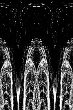 Grunge dikey olarak simetrik siyah beyaz doku. Tek renkli yıpranmış kaplama deseni. 