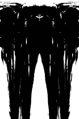 Grunge dikey olarak simetrik siyah beyaz doku. Tek renkli yıpranmış kaplama deseni. 