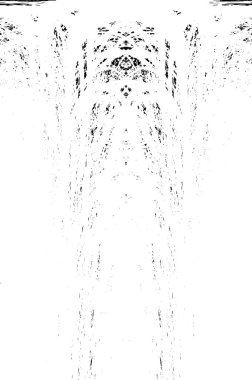Grunge dikey olarak simetrik siyah beyaz doku. Tek renkli yıpranmış kaplama deseni. 