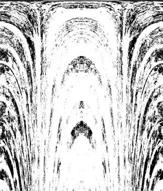 Grunge dikey olarak simetrik siyah beyaz doku. Tek renkli yıpranmış kaplama deseni. 