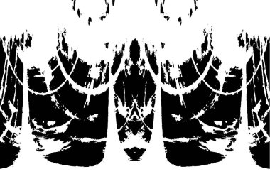 Grunge dikey olarak simetrik siyah beyaz doku. Tek renkli yıpranmış kaplama deseni. 