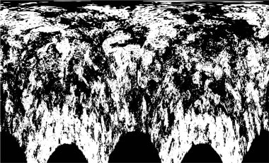 Grunge üst üste biniyor. Soyut siyah-beyaz vektör arkaplanı. Çatlak, leke ve noktalarda kirli desenli tek renkli klasik yüzey. Karanlık korku tarzında eski bir duvar.