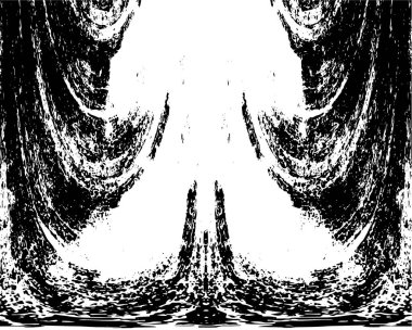 Grunge dikey olarak simetrik siyah beyaz doku. Tek renkli yıpranmış kaplama deseni. 