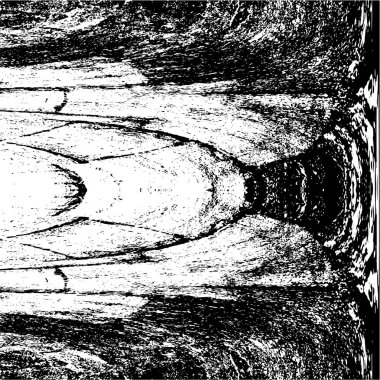 Grunge üst üste biniyor. Soyut siyah-beyaz vektör arkaplanı. Çatlak, leke ve noktalarda kirli desenli tek renkli klasik yüzey. Karanlık korku tarzında eski bir duvar.