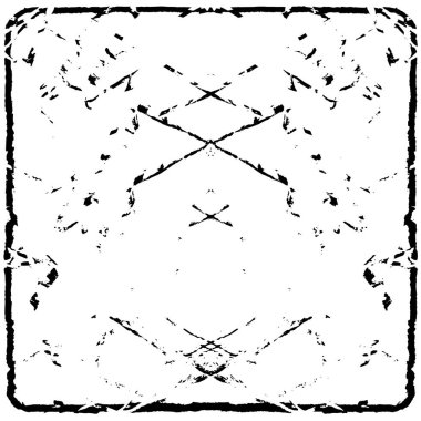 Grunge üst üste biniyor. Soyut siyah-beyaz vektör arkaplanı. Çatlak, leke ve noktalarda kirli desenli tek renkli klasik yüzey. Karanlık korku tarzında eski bir duvar.