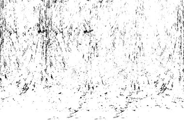 Grunge üst üste biniyor. Soyut siyah-beyaz vektör arkaplanı. Çatlak, leke ve noktalarda kirli desenli tek renkli klasik yüzey. Karanlık korku tarzında eski bir duvar.