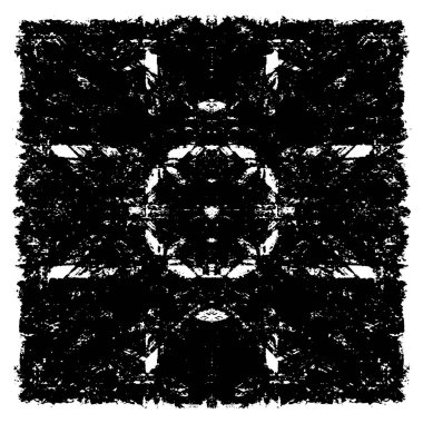 Grunge üst üste biniyor. Soyut siyah-beyaz vektör arkaplanı. Çatlak, leke ve noktalarda kirli desenli tek renkli klasik yüzey. Karanlık korku tarzında eski bir duvar.