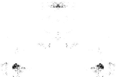 Grunge üst üste biniyor. Soyut siyah-beyaz vektör arkaplanı. Çatlak, leke ve noktalarda kirli desenli tek renkli klasik yüzey. Karanlık korku tarzında eski bir duvar.