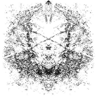 Grunge üst üste biniyor. Soyut siyah-beyaz vektör arkaplanı. Çatlak, leke ve noktalarda kirli desenli tek renkli klasik yüzey. Karanlık korku tarzında eski bir duvar.