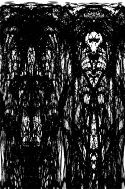 Grunge üst üste biniyor. Soyut siyah-beyaz vektör arkaplanı. Çatlak, leke ve noktalarda kirli desenli tek renkli klasik yüzey. Karanlık korku tarzında eski bir duvar.