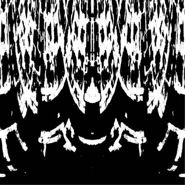 Grunge dikey olarak simetrik siyah beyaz doku. Tek renkli yıpranmış kaplama deseni. 