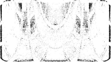Grunge üst üste biniyor. Soyut siyah-beyaz vektör arkaplanı. Çatlak, leke ve noktalarda kirli desenli tek renkli klasik yüzey. Karanlık korku tarzında eski bir duvar.