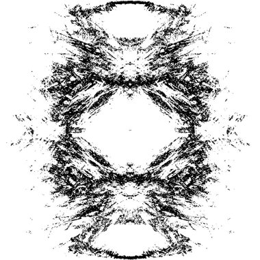 Grunge üst üste biniyor. Soyut siyah-beyaz vektör arkaplanı. Çatlak, leke ve noktalarda kirli desenli tek renkli klasik yüzey. Karanlık korku tarzında eski bir duvar.