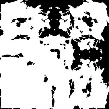 Grunge üst üste biniyor. Soyut siyah-beyaz vektör arkaplanı. Çatlak, leke ve noktalarda kirli desenli tek renkli klasik yüzey. Karanlık korku tarzında eski bir duvar.