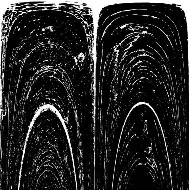 Grunge üst üste biniyor. Soyut siyah-beyaz vektör arkaplanı. Çatlak, leke ve noktalarda kirli desenli tek renkli klasik yüzey. Karanlık korku tarzında eski bir duvar.