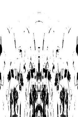 Grunge üst üste biniyor. Soyut siyah-beyaz vektör arkaplanı. Çatlak, leke ve noktalarda kirli desenli tek renkli klasik yüzey. Karanlık korku tarzında eski bir duvar.