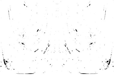 Grunge üst üste biniyor. Soyut siyah-beyaz vektör arkaplanı. Çatlak, leke ve noktalarda kirli desenli tek renkli klasik yüzey. Karanlık korku tarzında eski bir duvar.