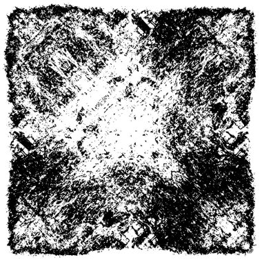 Grunge üst üste biniyor. Soyut siyah-beyaz vektör arkaplanı. Çatlak, leke ve noktalarda kirli desenli tek renkli klasik yüzey. Karanlık korku tarzında eski bir duvar.
