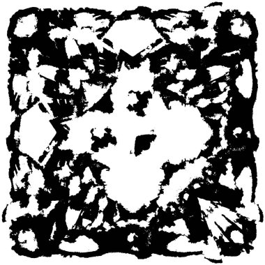 Grunge üst üste biniyor. Soyut siyah-beyaz vektör arkaplanı. Çatlak, leke ve noktalarda kirli desenli tek renkli klasik yüzey. Karanlık korku tarzında eski bir duvar.