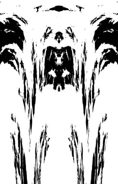 Grunge dikey olarak simetrik siyah beyaz doku. Tek renkli yıpranmış kaplama deseni. 