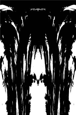 Grunge dikey olarak simetrik siyah beyaz doku. Tek renkli yıpranmış kaplama deseni. 