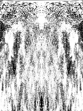 Grunge dikey olarak simetrik siyah beyaz doku. Tek renkli yıpranmış kaplama deseni. 