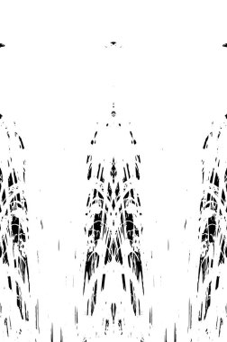 Grunge dikey olarak simetrik siyah beyaz doku. Tek renkli yıpranmış kaplama deseni. 