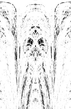 Grunge dikey olarak simetrik siyah beyaz doku. Tek renkli yıpranmış kaplama deseni. 